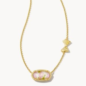 LoveShackFancy x Kendra Scott Gold Elisa Necklace Marie Pink Blooming Heirloom